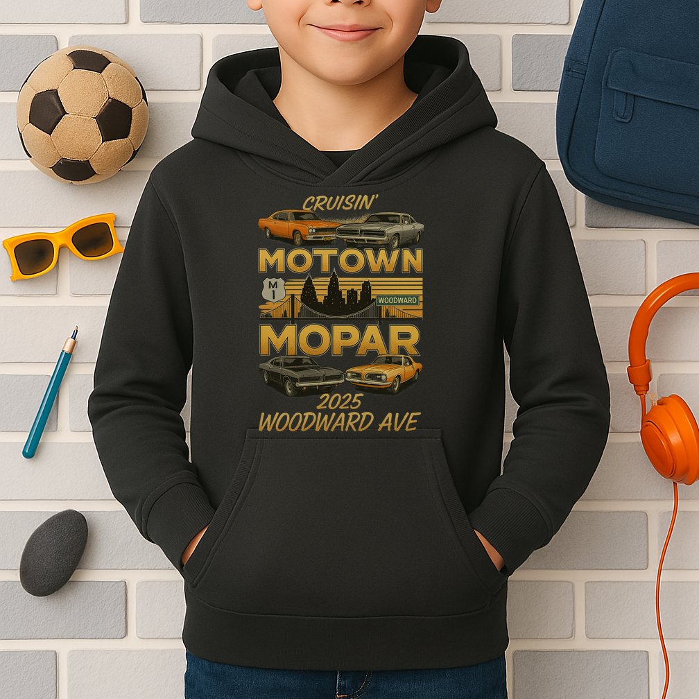 2025 WoodWard Motown Mopar Cruisin 2025 Kids Hoodie