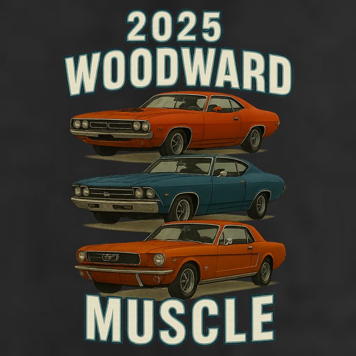 2025 Woodward Muscle 7 Panel Mesh Trucker Snapback Hat