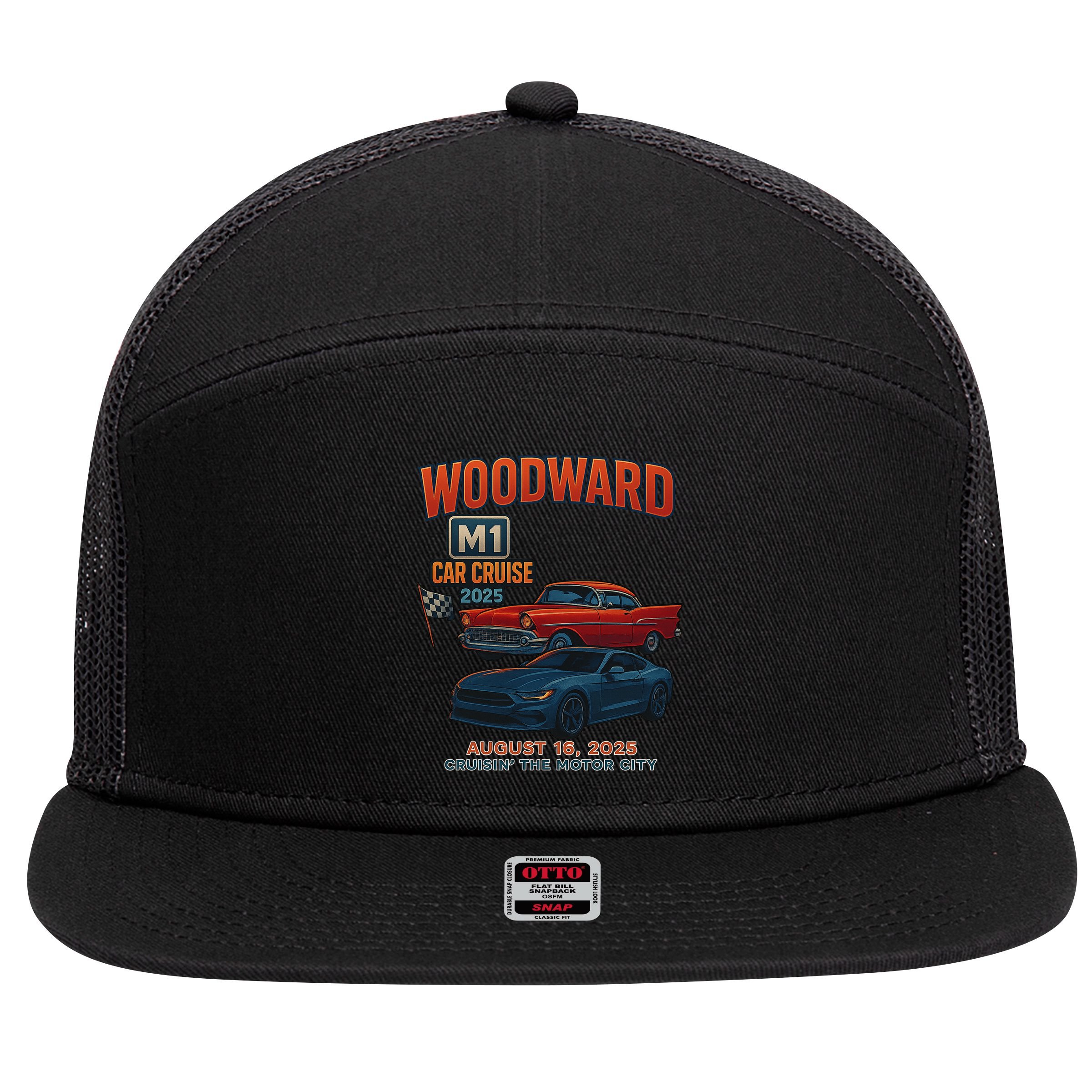 2025 Woodward M1 Cruise  7 Panel Mesh Trucker Snapback Hat