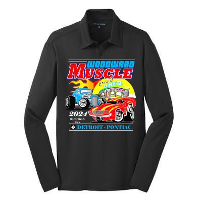 2024 Woodward Muscle Car Event Silk Touch Performance Long Sleeve Polo