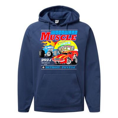 2024 Woodward Muscle Car Event Performance Fleece Hoodie