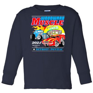 2024 Woodward Muscle Car Event Toddler Long Sleeve Shirt