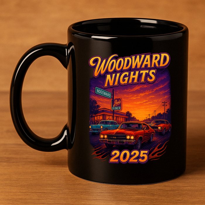 2025 Woodward Nights 11oz C Handle Ceramic Mug