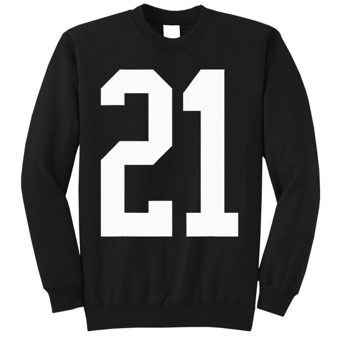 21 White Number 21 Sports Fan Jersey Style Sweatshirt