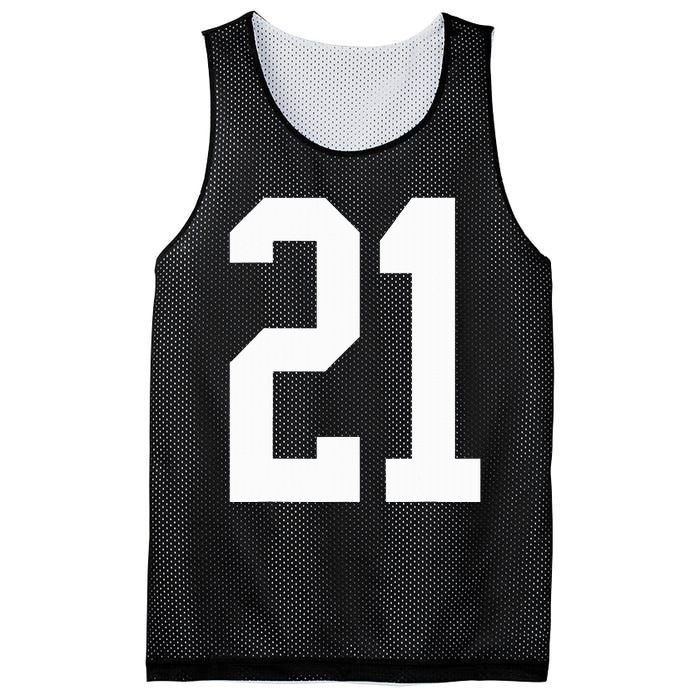 21 White Number 21 Sports Fan Jersey Style Mesh Reversible Basketball Jersey Tank