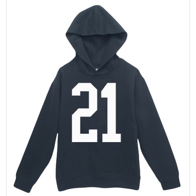 21 White Number 21 Sports Fan Jersey Style Urban Pullover Hoodie