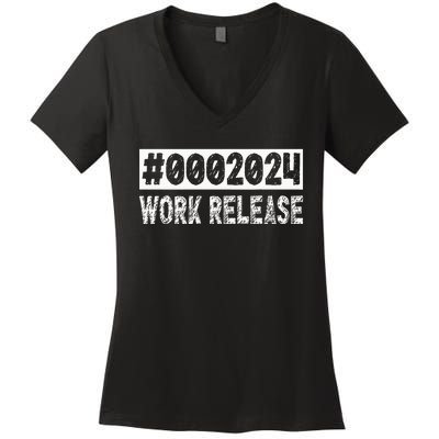 2024 Work Release Retirement 2024 Retired Women's V-Neck T-Shirt