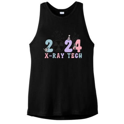 2024 Xray Tech New Year Eve Radiology Xray Technologist CT Ladies PosiCharge Tri-Blend Wicking Tank