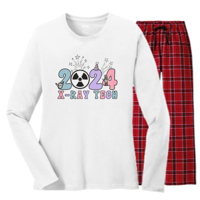 2024 Xray Tech New Year Eve Radiology Xray Technologist CT Women's Long Sleeve Flannel Pajama Set 