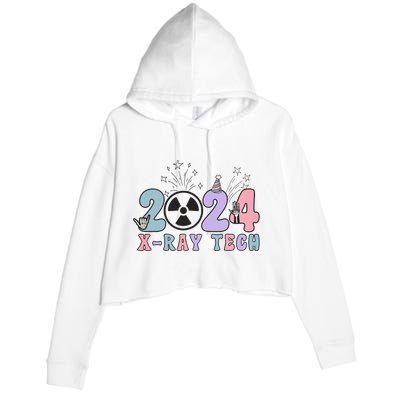 2024 Xray Tech New Year Eve Radiology Xray Technologist CT Crop Fleece Hoodie