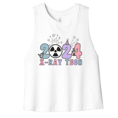 2024 Xray Tech New Year Eve Radiology Xray Technologist CT Women's Racerback Cropped Tank