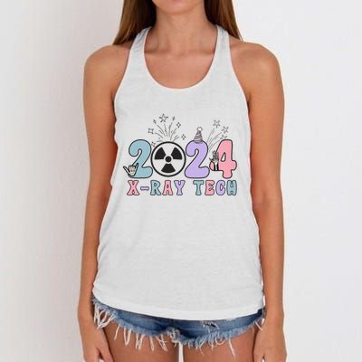 2024 Xray Tech New Year Eve Radiology Xray Technologist CT Women's Knotted Racerback Tank