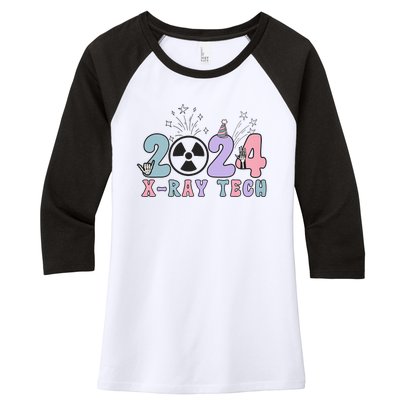 2024 Xray Tech New Year Eve Radiology Xray Technologist CT Women's Tri-Blend 3/4-Sleeve Raglan Shirt