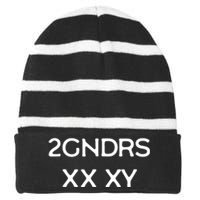 2GNDRS XX XY 2 Genders Striped Beanie with Solid Band