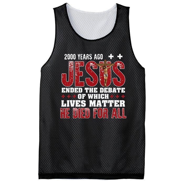 2000 Years Ago Jesus Ended The Debate Christian Mesh Reversible Basketball Jersey Tank