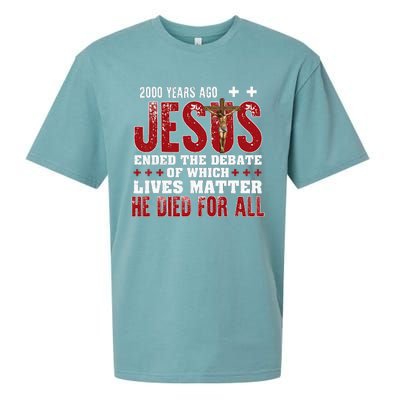 2000 Years Ago Jesus Ended The Debate Christian Sueded Cloud Jersey T-Shirt