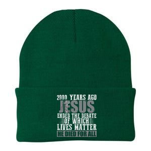 2000 Years Ago Jesus Ended The Debate Christian Believe Knit Cap Winter Beanie