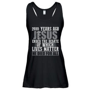 2000 Years Ago Jesus Ended The Debate Christian Believe Ladies Essential Flowy Tank