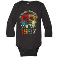 26 Year Awesome Since January 1997 Vintage 26th Birthday. Baby Long Sleeve Bodysuit