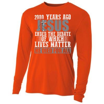 2000 Years Ago Jesus Ended The Debate Christian Believe Cooling Performance Long Sleeve Crew