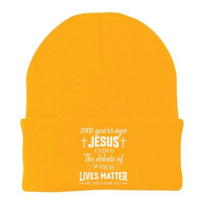 2000 Years Ago Jesus Ended The Debate Christian Believe Knit Cap Winter Beanie