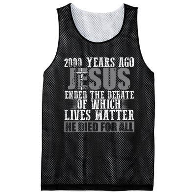 2000 Years Ago Jesus Ended The Debate Christian Believe Mesh Reversible Basketball Jersey Tank