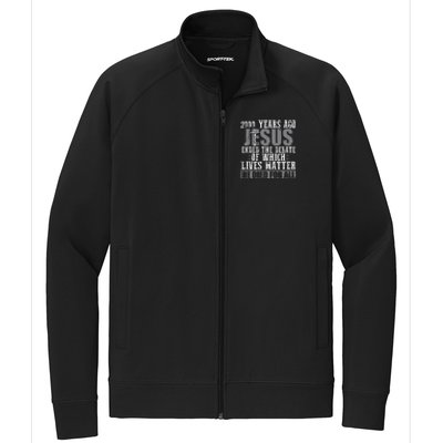 2000 Years Ago Jesus Ended The Debate Christian Believe Stretch Full-Zip Cadet Jacket