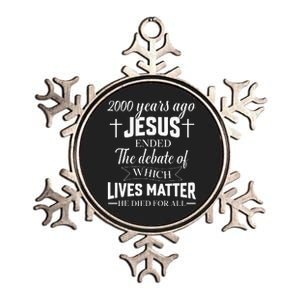 2000 Years Ago Jesus Ended The Debate Christian Believe Metallic Star Ornament