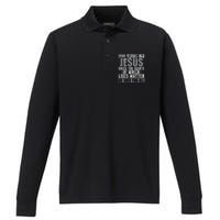 2000 Years Ago Jesus Ended the Debate Christian Believe Performance Long Sleeve Polo