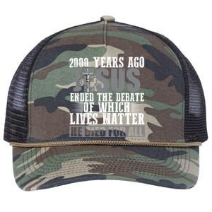 2000 Years Ago Jesus Ended The Debate Christian Believe Retro Rope Trucker Hat Cap