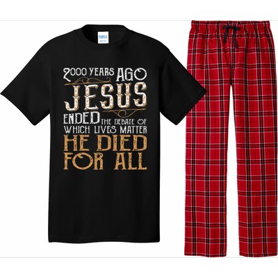 2000 Years Ago Jesus Ended The Debate Christian Religious Pajama Set