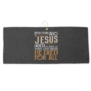 2000 Years Ago Jesus Ended The Debate Christian Religious Large Microfiber Waffle Golf Towel