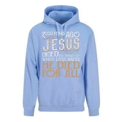 2000 Years Ago Jesus Ended The Debate Christian Religious Unisex Surf Hoodie