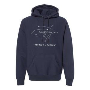 2 Y Banana Football Playing Strategy Football Lovers Premium Hoodie