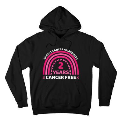 2 Year Cancer Free Breast Cancer Awareness Rainbow Women Premium Tall Hoodie