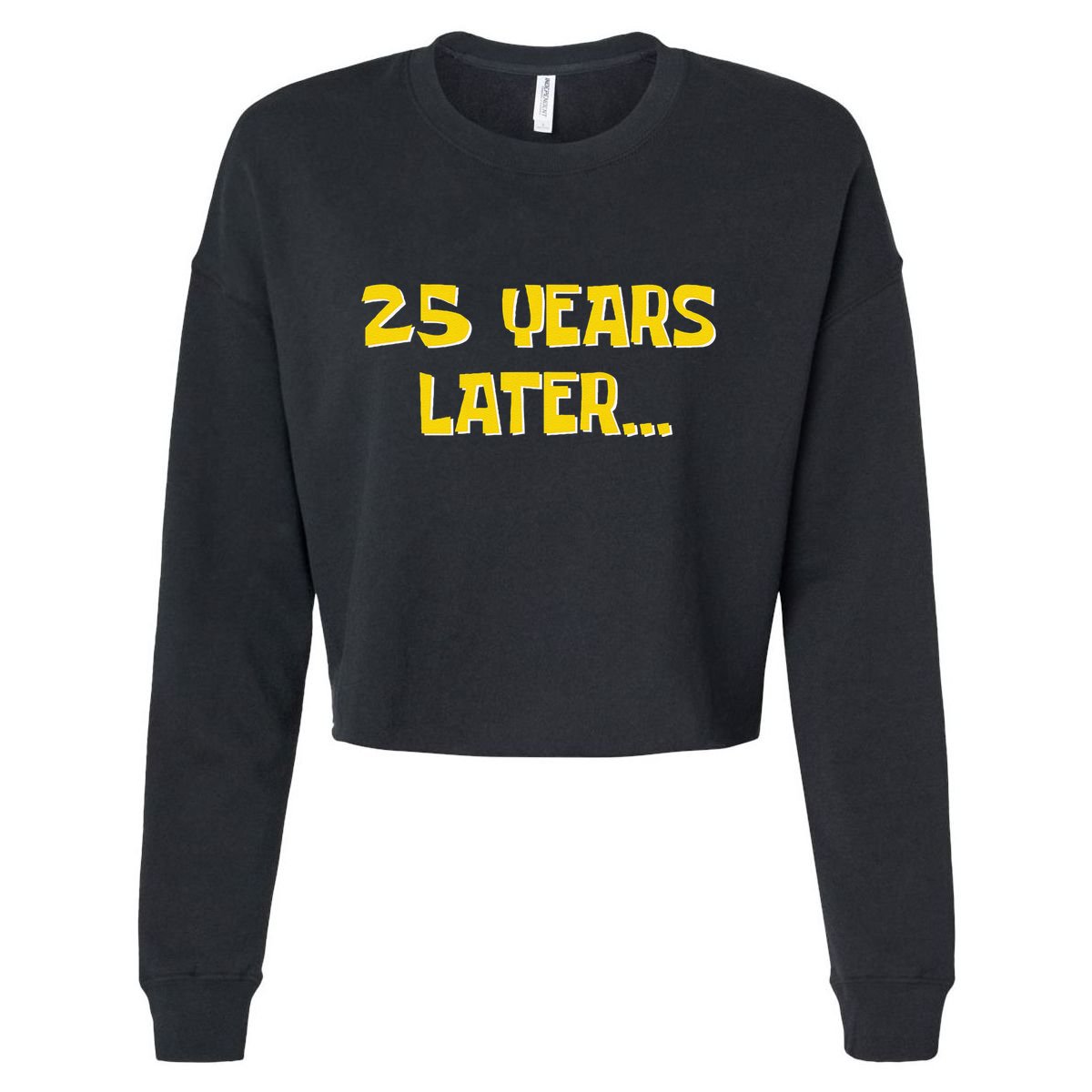 25 Years Later Funny Millennial 25th Birthday Gift Cropped Pullover Crew