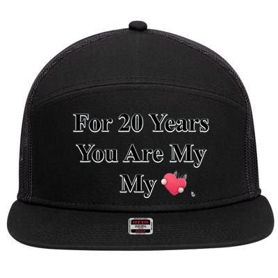 20 Years Love 7 Panel Mesh Trucker Snapback Hat