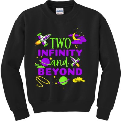 2 Year Old Two Infinity And Beyond 2nd Birthday Kids Sweatshirt