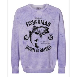 21 Year Old Fisherman Fishing 2002 21st Birthday Colorblast Crewneck Sweatshirt