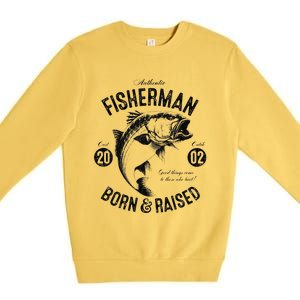 21 Year Old Fisherman Fishing 2002 21st Birthday Premium Crewneck Sweatshirt