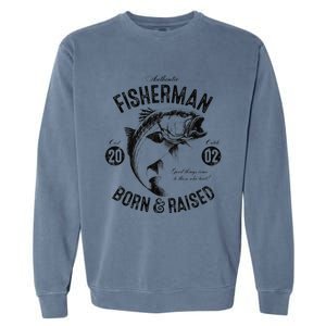 21 Year Old Fisherman Fishing 2002 21st Birthday Garment-Dyed Sweatshirt