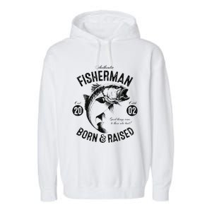 21 Year Old Fisherman Fishing 2002 21st Birthday Garment-Dyed Fleece Hoodie