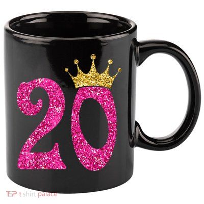 20 Year Old Gifts 20th Birthday Queen Girls crown Pink 11oz C Handle Ceramic Mug