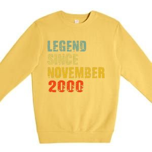 22 Year Old 22nd Birthday Gifts Legend Since November 2000 Premium Crewneck Sweatshirt