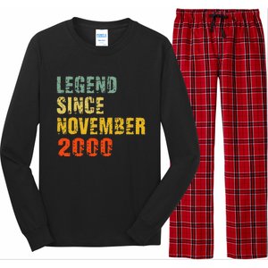 22 Year Old 22nd Birthday Gifts Legend Since November 2000 Long Sleeve Pajama Set