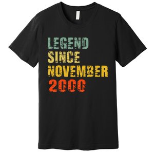 22 Year Old 22nd Birthday Gifts Legend Since November 2000 Premium T-Shirt