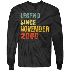 22 Year Old 22nd Birthday Gifts Legend Since November 2000 Tie-Dye Long Sleeve Shirt