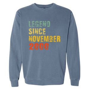 22 Year Old 22nd Birthday Gifts Legend Since November 2000 Garment-Dyed Sweatshirt