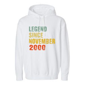 22 Year Old 22nd Birthday Gifts Legend Since November 2000 Garment-Dyed Fleece Hoodie