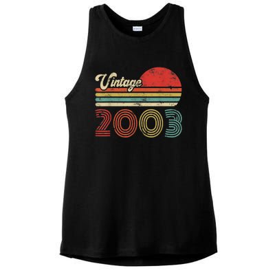 20 Year Old Birthday Vintage 2003 20th Birthday Ladies PosiCharge Tri-Blend Wicking Tank